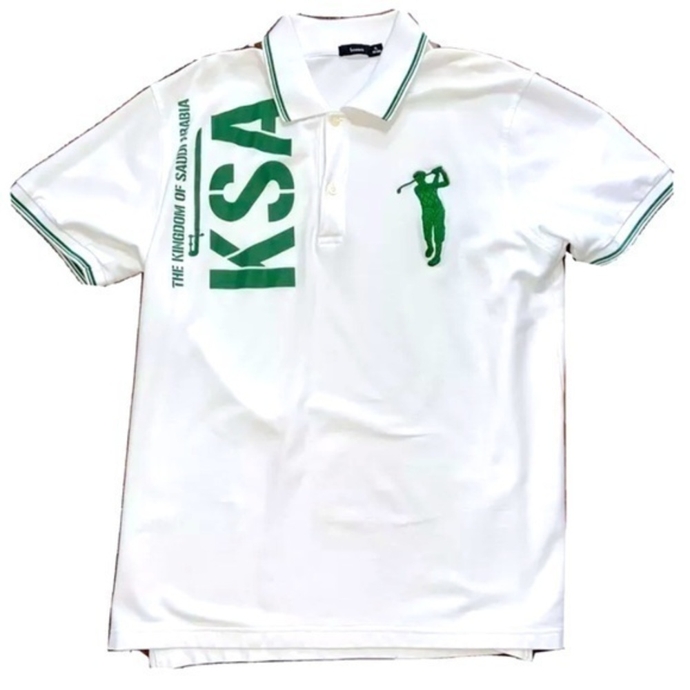 Men’s The Kingdom Of Saudi Arabia Bossini Polo XL White SS Golfer XL
